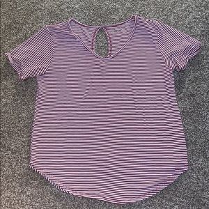 SO maroon and white striped shirt